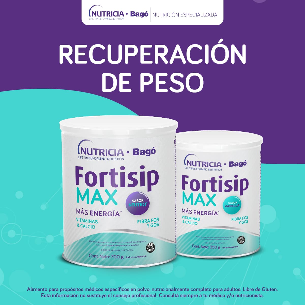 Fortisip Max Sabor Vainilla 350 gr