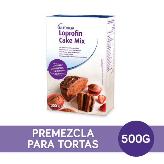 Loprofin Premezcla Para Tortas. Producto a base de almidón de trigo y azúcares, sabor chocolate, para dietas especiales.