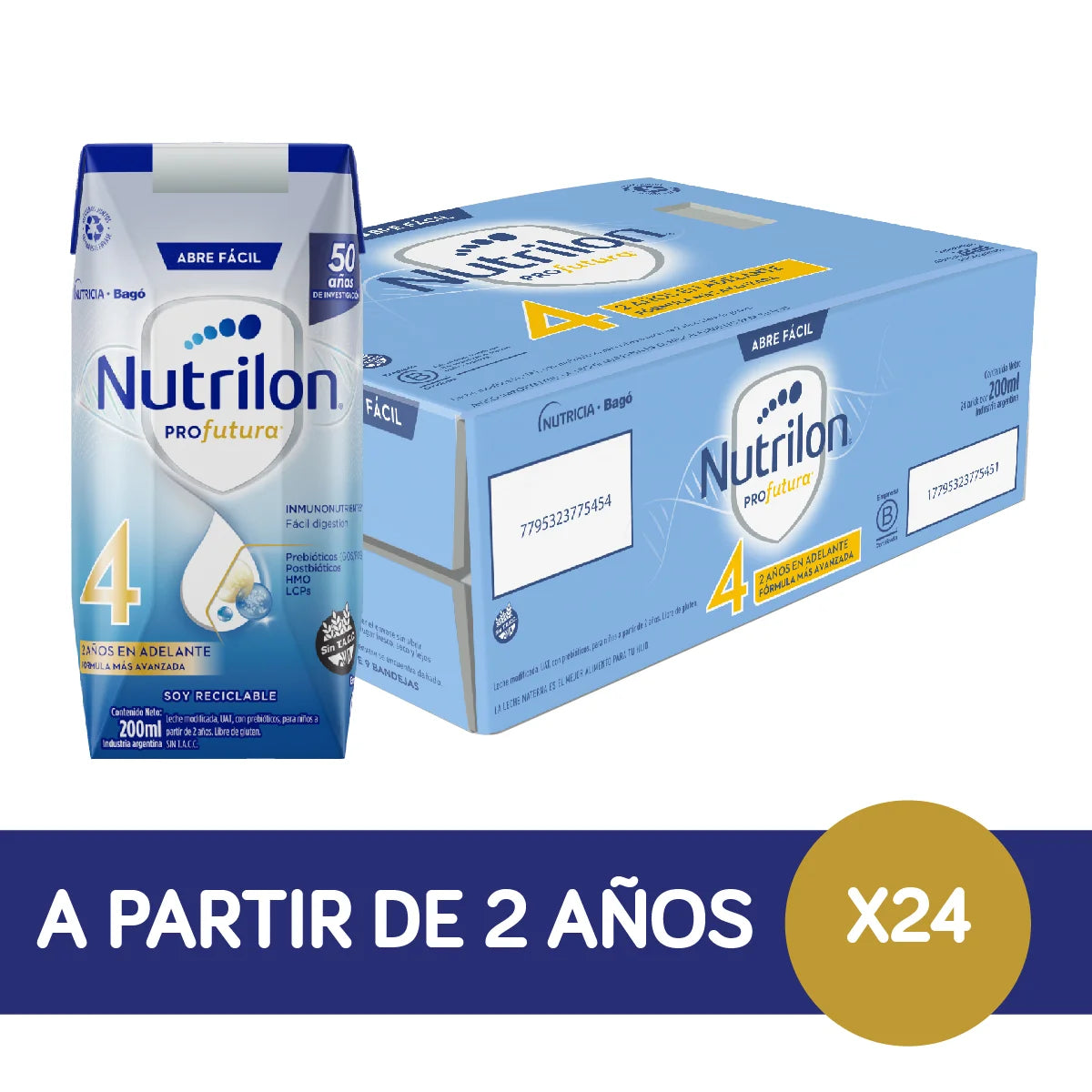 Nutrilon etapa 4, bandeja de 24 bricks de 200 ml cada uno