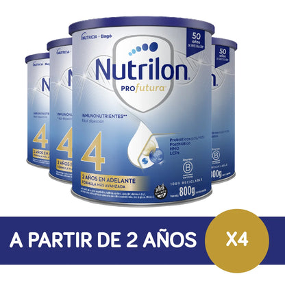 Nutrilon etapa 4, 4 latas de 800 gramos cada una