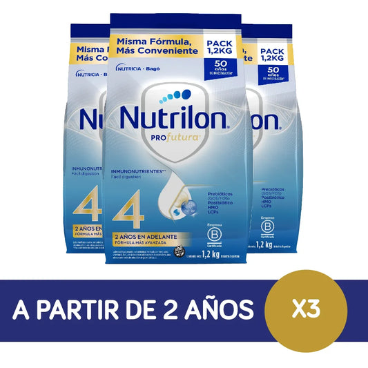 Nutrilon etapa 4, 3 pouch de 1 kg cada uno