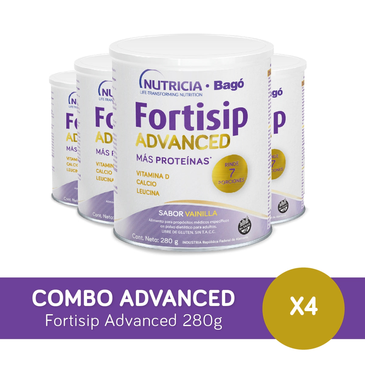 Fortisip Advanced es un suplemento nutricional oral diseñado para la recuperación de la pérdida de masa y fuerza muscular