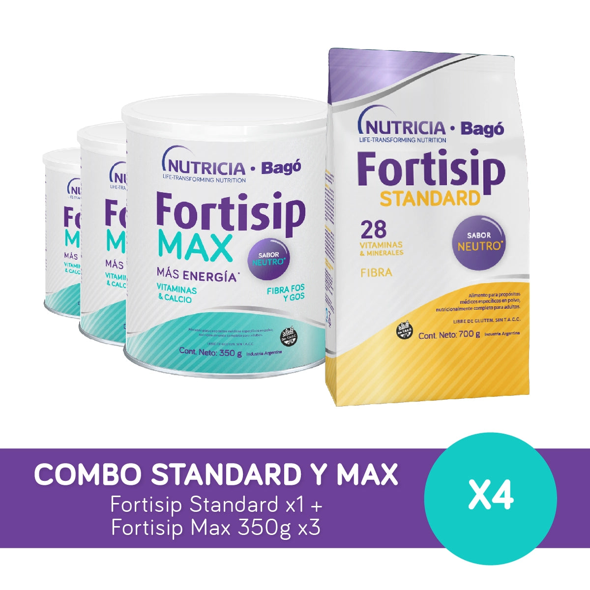 Frontiszip Renaissance Combo Standard & Max - Fortisip Standard 700 g x1 + Fortisip Max 350 g ...