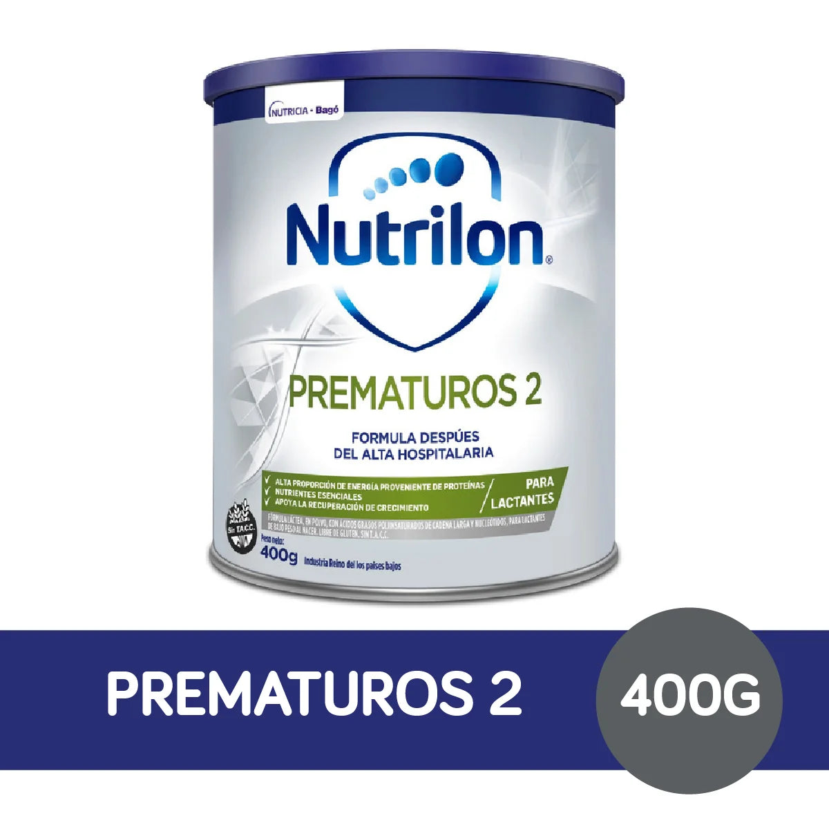 Alimento para propósitos médicos específicos en polvo, con ácidos grasos poliinsaturados de cadena larga y nucleótidos, para lactantes prematuros y/o de bajo peso al nacer. Libre de Gluten.