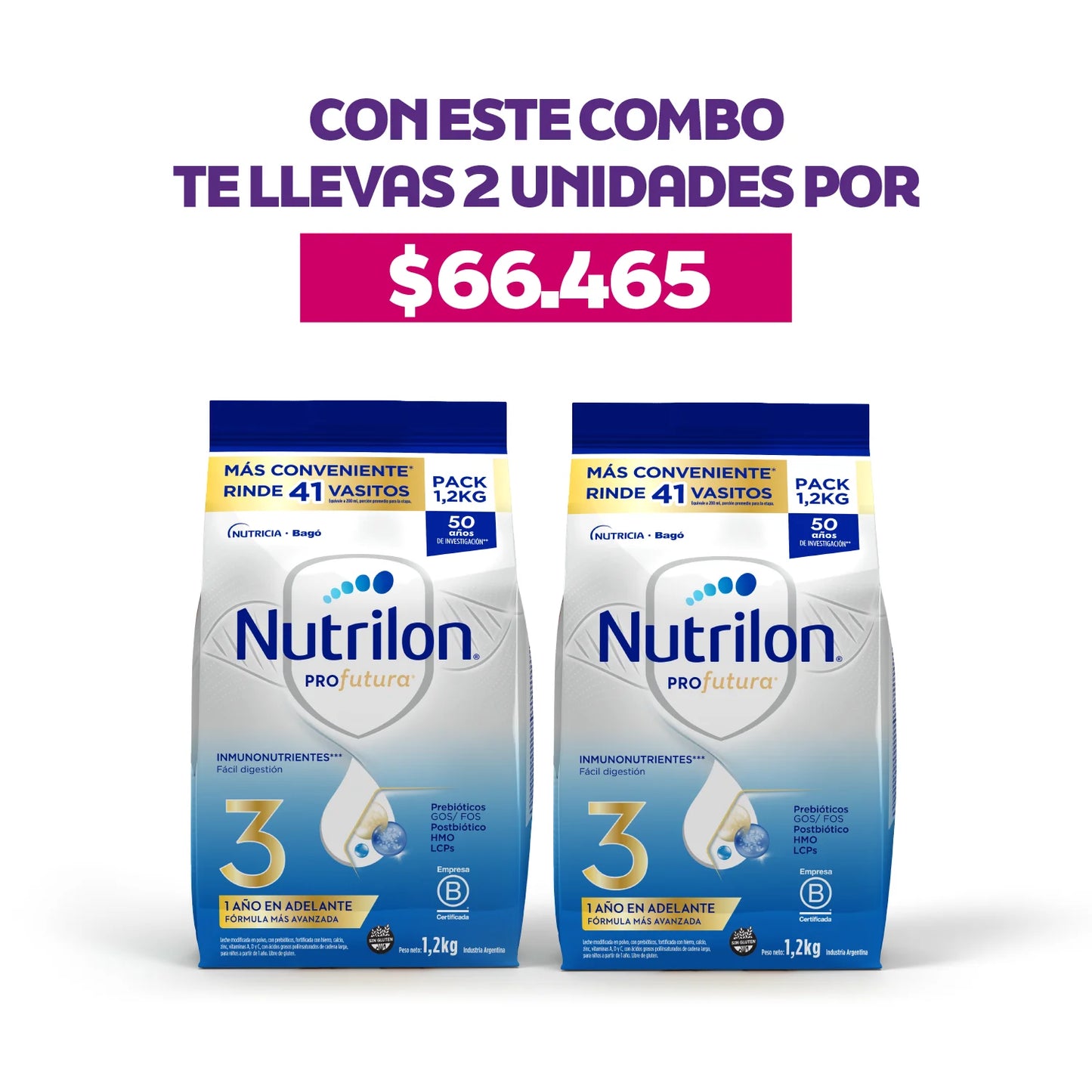 [COMBO: DOS UNIDADES] Nutrilon Profutura 3 Pouch 1,2 kg