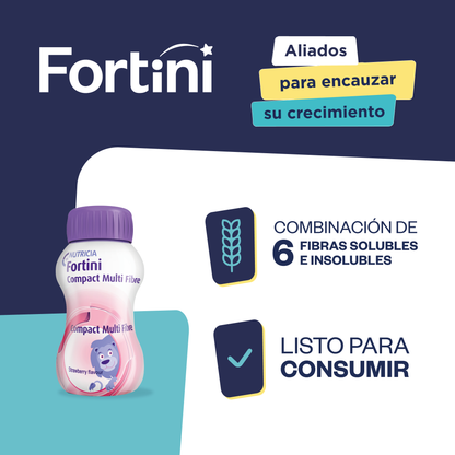 Fortini Compact Multi Fibre Frutilla 125 ml (24 unidades)